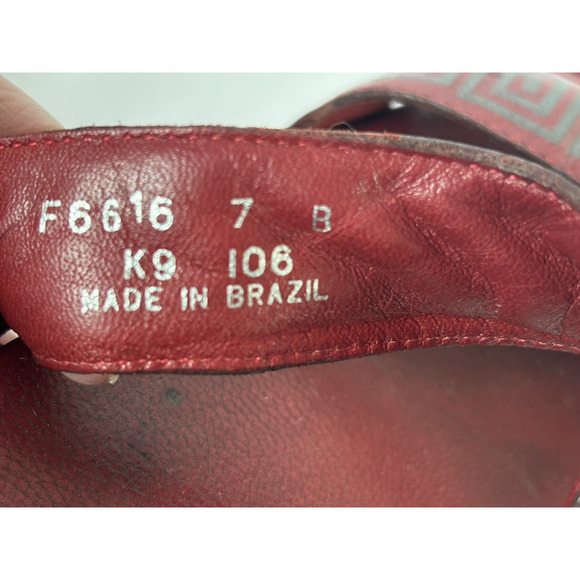 Cole Haan Resort Womens 7 B Red Leather Platform Heel Sandals Y2K Vintage - Picture 10 of 14